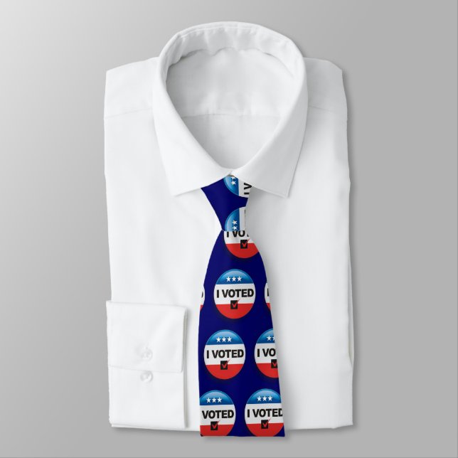 Red White and Blue Patriotic I Voted Tie (Tied)
