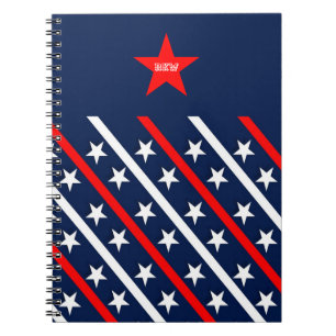 "Red, white, and blue patriotic Notebook