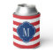 Red White and Blue Patriotic Stripes Monogram