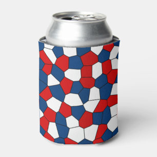 Red, White and Blue Pattern Can Cooler