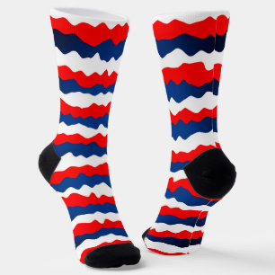 Red, White and Blue Pattern Socks