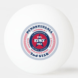 Red, White, and Blue Pennsylvania Circle Ping Pong Ball