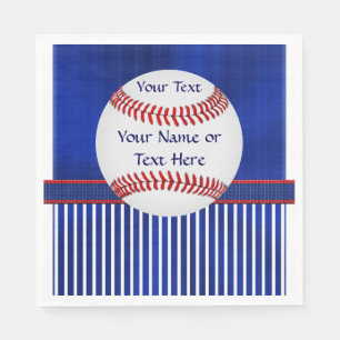 Red, White and Blue Personalised Baseball Napkins
