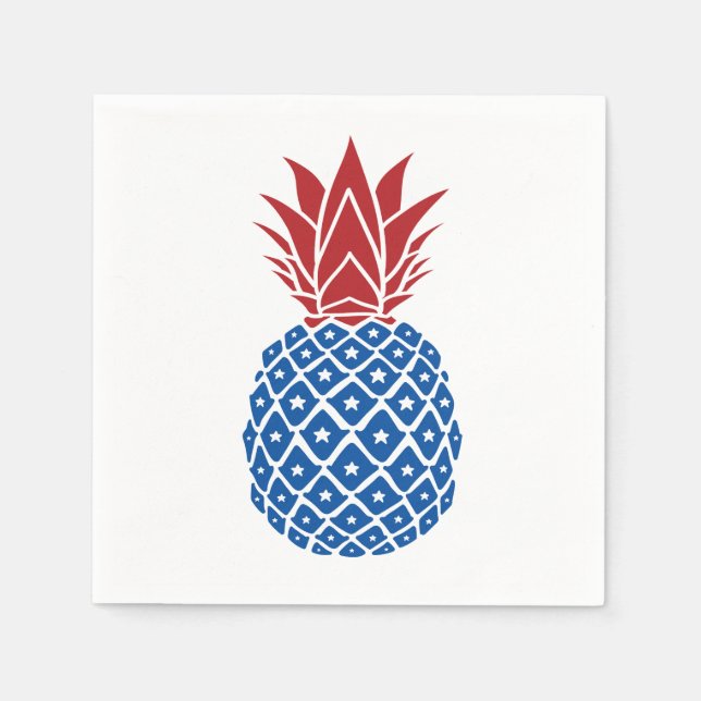 Red White and Blue Pineapple Napkin (Front)