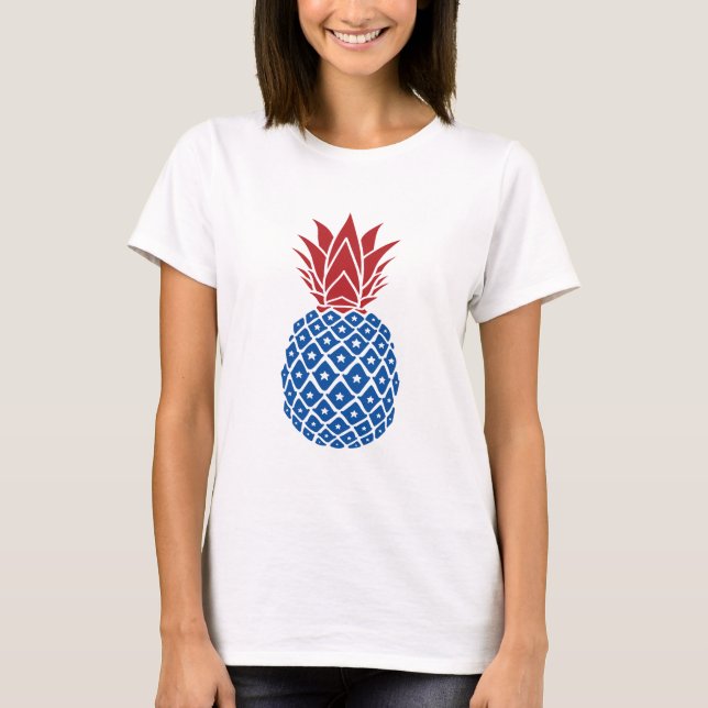 Red White and Blue Pineapple T-Shirt (Front)