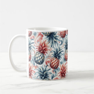 Red, White and Blue Pineapples Coffee Mug