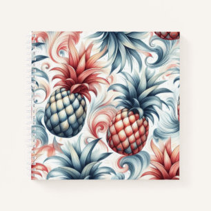 Red, White and Blue Pineapples Notebook