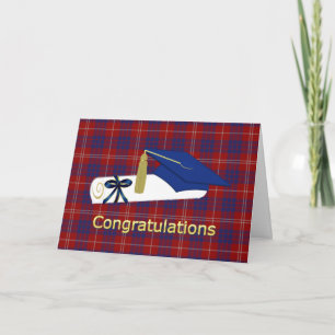 Red, White, and Blue Plaid Graduation Card