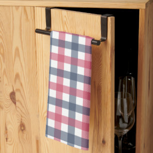 Red White and Blue Plaid Tea Towel