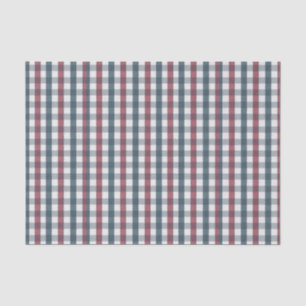 Red, White and Blue Plaid Tissue Paper