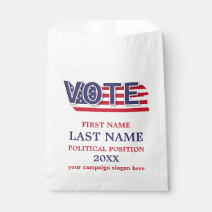 Red White And Blue Political Campaign Advertising Favour Bag