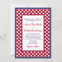 Red, White and Blue Polka Dot Wedding