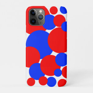  Red, White and Blue Polka Dots   iPhone 11 Pro Case