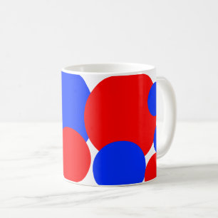 Red, White and Blue Polka Dots Coffee Mug