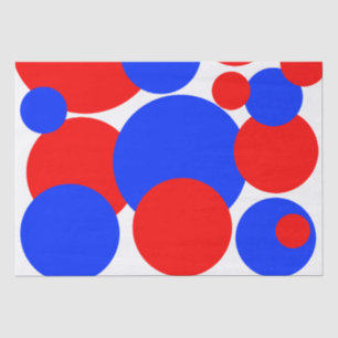 Red, White and Blue Polka Dots Tissue Paper
