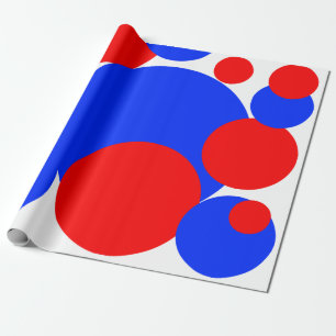 Red, White and Blue Polka Dots Wrapping Paper
