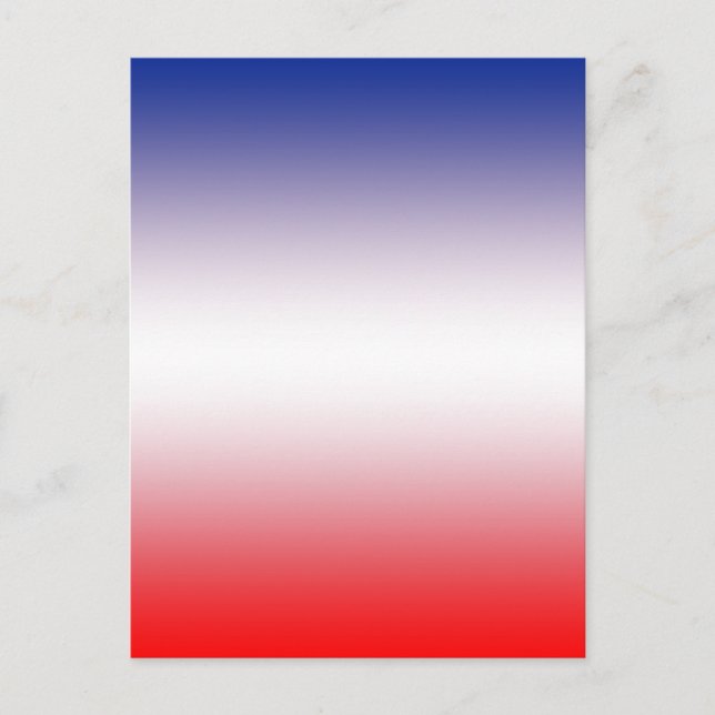 Red, white and blue postcard (Front)