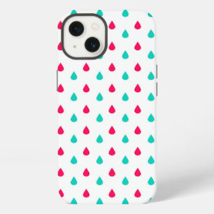 Red White and Blue Raindrop Design iPhone Case