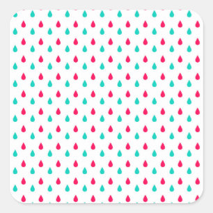 Red, White, and Blue Raindrops Design Square Sticker