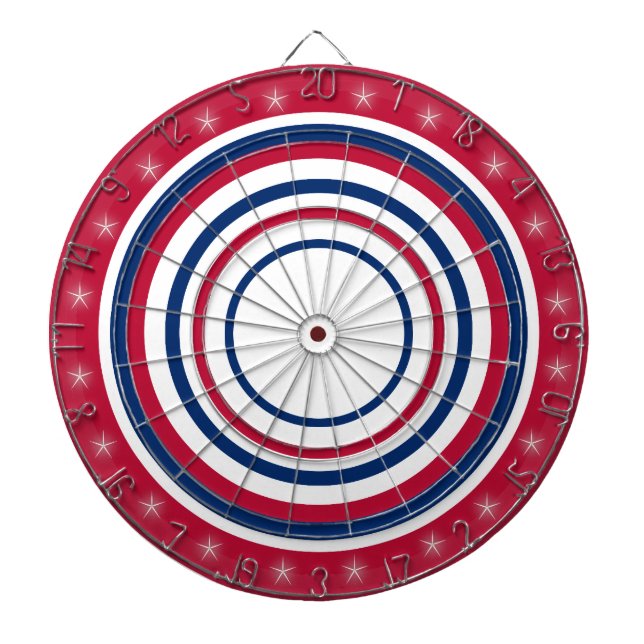 Red White and Blue Regulation Dartboard (Front)