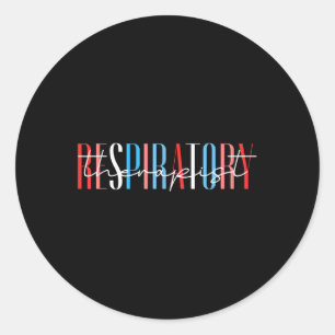 Red White And Blue Respiratory Therapist Memorial Classic Round Sticker