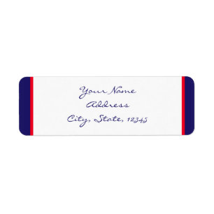 Red White and Blue Return Address Label