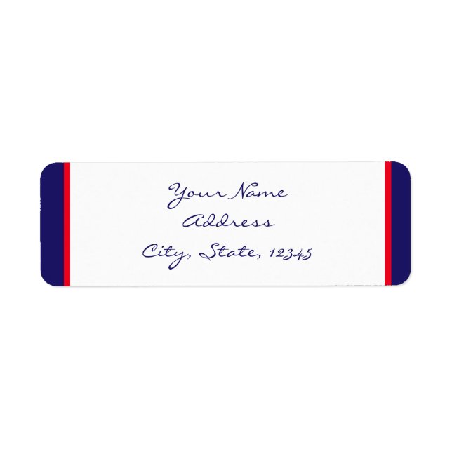 Red White and Blue Return Address Label (Front)