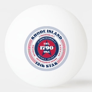 Red, White, and Blue Rhode Island Circle Ping Pong Ball