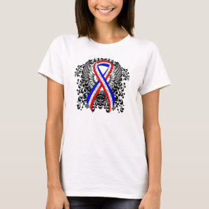 Red, White and Blue Ribbon with Wings T-Shirt