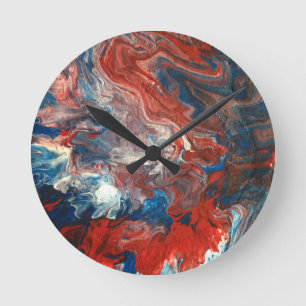 Red, White and Blue Round Clock