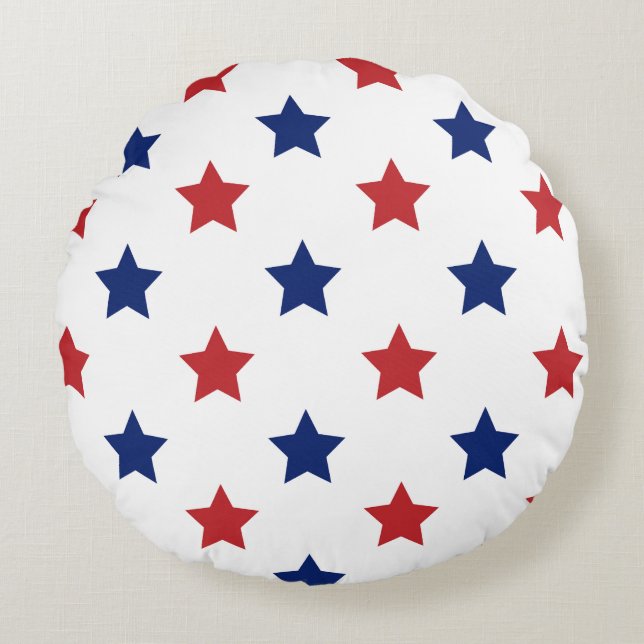 Red,White, And Blue Round Cushion (Front)
