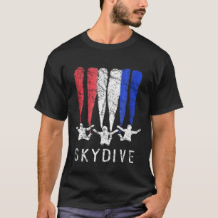 Red White And Blue Skydiving July 4th Party T-Shirt
