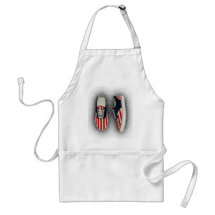 Red White and Blue Sneakers Cool Apron