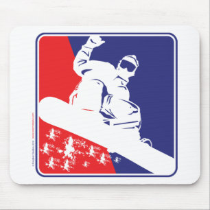 Red-White-and-Blue-Snow-Boa Mouse Pad