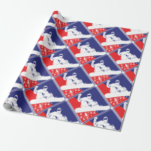 Red-White-and-Blue-Snow-Boa Wrapping Paper