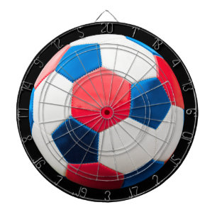 Red White and Blue Soccer Ball Art,  Dartboard