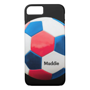 Red White and Blue Soccer Ball, iPhone 8/7 Case