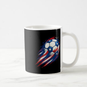 Red White And Blue Soccer Byll Patriotic Fourth Of Coffee Mug