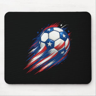 Red White And Blue Soccer Ll Patriotic Fourth Of J Mouse Pad