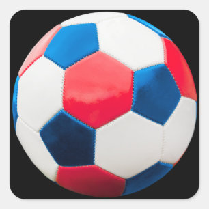 Red White and Blue Soccer Square Sticker