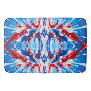 Red White and Blue Splash Blanket Bath Mat