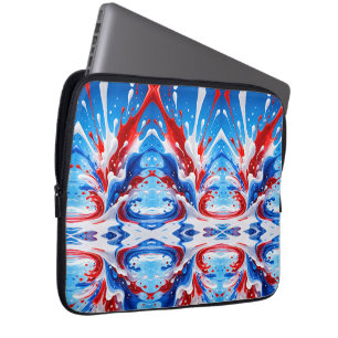 Red White and Blue Splash Blanket Laptop Sleeve