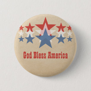 Red, White and Blue Star Cascade Button