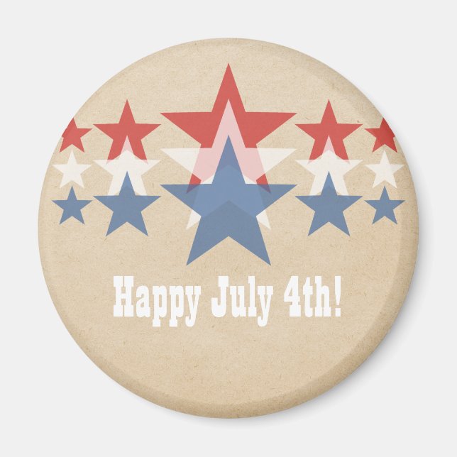 Red, White and Blue Star Cascade Magnet (Front)