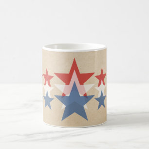 Red, White and Blue Star Cascade Mug