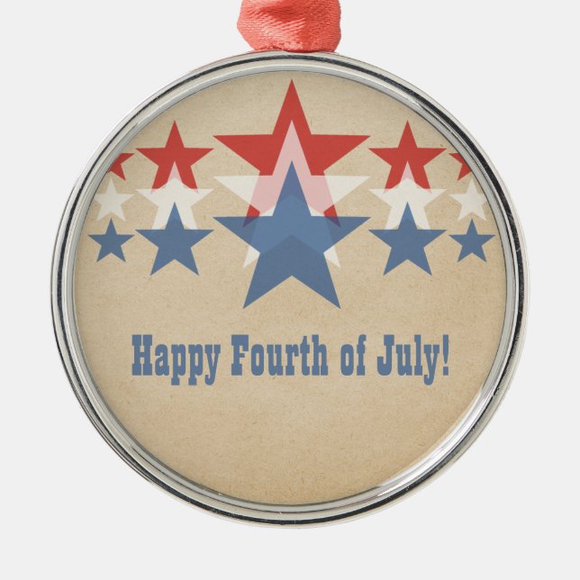 Red, White and Blue Star Cascade Ornament (Front)