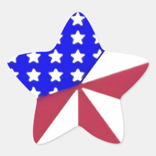 Red, White and Blue Star Sticker