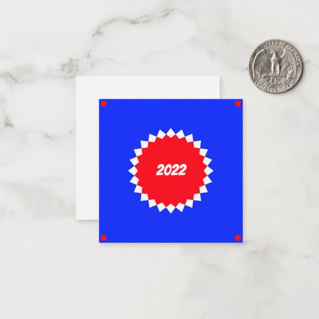 Red, White and Blue Starburst Monogram  Card (Front/Back In Situ)