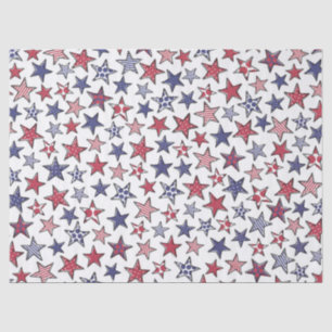 Red White and Blue Stars America Patriotic  Tissue Paper