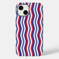 Red White and Blue Stars and Stripes Chevron